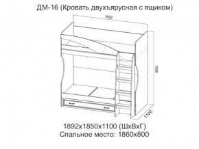 ДМ-16 Кровать двухъярусная с ящиком в Карпинске - karpinsk.магазин96.com | фото