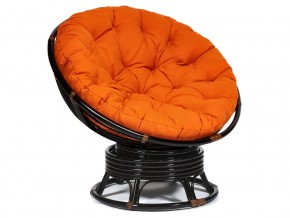 Кресло-качалка Papasan w 23/01 B с подушкой Antique brown, ткань Оранжевый в Карпинске - karpinsk.магазин96.com | фото