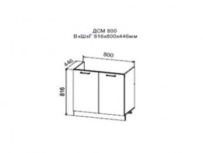 Шкаф нижний ДСМ800 под мойку в Карпинске - karpinsk.магазин96.com | фото